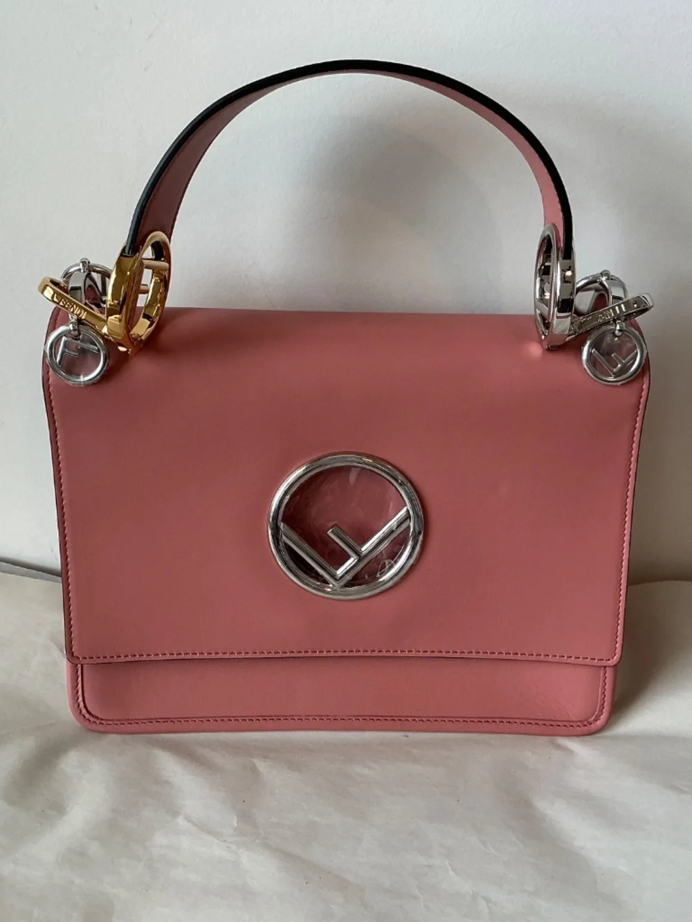 NEW Fendi Pink Kan Handbag with Gold/Silver Hardware (Two Straps) - Picture 2 of 13
